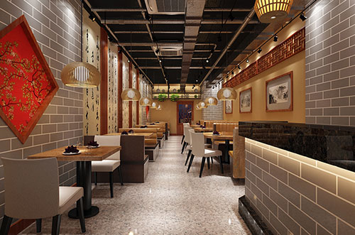 广东传统中式餐厅餐馆装修设计效果图