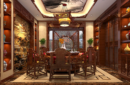 广东温馨雅致的古典中式家庭装修设计效果图